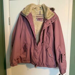 BURTON PINK FUR WINTER SKI JACKET